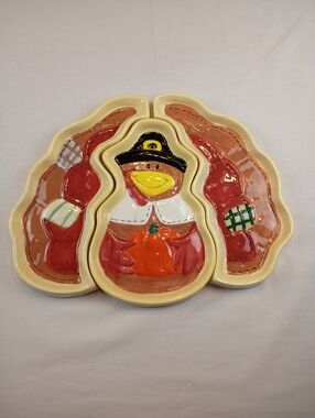 #5000 NWOT Thanksgiving Turkey Nesting Ceramic Serving Dishes